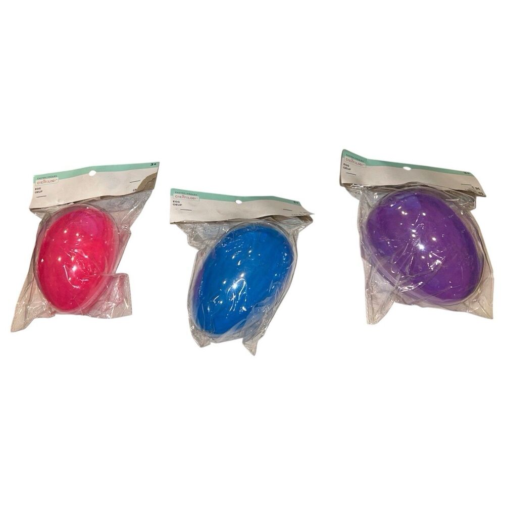 3x Creatology Multicolor See-Through Giant Easter Eggs 4" Each